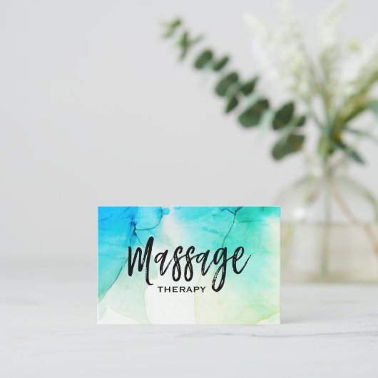 ** Massagetherapeut Massagetherapie - Wasserfarbe Visitenkarte (Stehend Vorderseite)