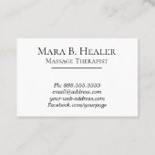 ** Massagetherapeut Massagetherapie - Wasserfarbe Visitenkarte (Rückseite)