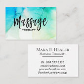 *~* Massagetherapeut - Massagetherapie Wasserfarbe Visitenkarte (Vorne/Hinten)
