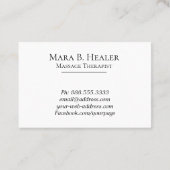 ** Massagetherapeut * Massagetherapie Wasserfarbe Visitenkarte (Rückseite)