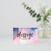 *~* Massagetherapeut * Massagetherapie Wasserfarbe Visitenkarte (Stehend Vorderseite)
