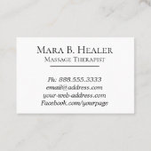*~* Massagetherapeut * Massagetherapie Wasserfarbe Visitenkarte (Rückseite)