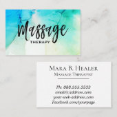 ** Massagetherapeut ~ Massagetherapie Wasserfarbe Visitenkarte (Vorne/Hinten)
