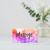 *~* Massagetherapeut Massagetherapie Wasserfarbe Visitenkarte (Stehend Vorderseite)