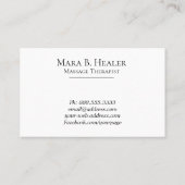 *~* Massagetherapeut * Massagetherapie Wasserfarbe Visitenkarte (Rückseite)