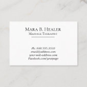 ** Massagetherapeut Massagetherapie - Wasserfarbe Visitenkarte (Rückseite)