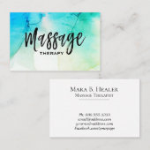 ** Massagetherapeut Massagetherapie - Wasserfarbe Visitenkarte (Vorne/Hinten)