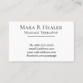 *~* Massagetherapeut * Massagetherapie Wasserfarbe Visitenkarte (Rückseite)