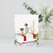 Massagetherapeut massiert eine Frau auf einer Postkarte (Stehend Vorderseite)