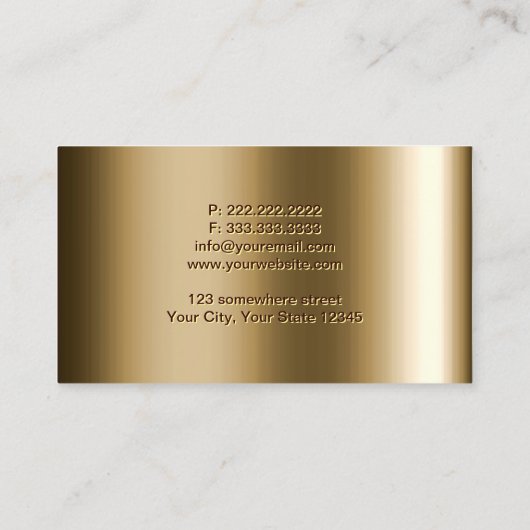 Massagetherapeut Metal Bronze Visitenkarte (Rückseite)