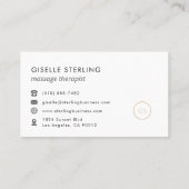 Massagetherapeut Minimalistisch Luxus Black Visitenkarte (Rückseite)