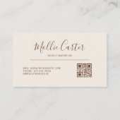 Massagetherapeut Mobile Masseuse Calm Brown Visitenkarte (Rückseite)