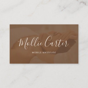 Massagetherapeut Mobile Masseuse Calm Brown Visitenkarte