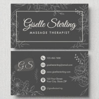 Massagetherapeut Moody Charcoal Gray Floral