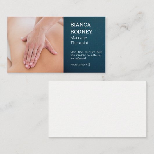 Massagetherapeut | Muskelmassage Visitenkarte (Vorne/Hinten)