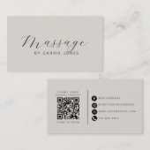 Massagetherapeut Neutraler QR-Code Visitenkarte (Vorne/Hinten)