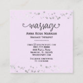 *~* Massagetherapeut Pastel Rainbow Glitzer Herz Quadratische Visitenkarte (Rückseite)