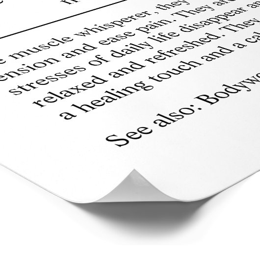 Massagetherapeut Personalisiertes Geschenk Poster (Ecke)