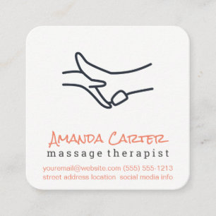 Massagetherapeut Physiotherapeut Quadratische Visitenkarte