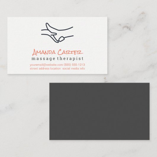 Massagetherapeut | Physiotherapeut Visitenkarte (Vorne/Hinten)