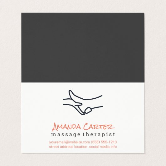 Massagetherapeut | Physiotherapeut Visitenkarten (Außenseite Aufgefaltet)