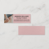 Massagetherapeut | Pink Leather Textur Mini Visitenkarte (Vorne/Hinten)