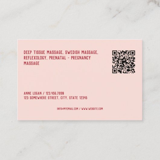 Massagetherapeut QR Visitenkarte (Rückseite)