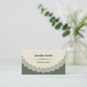 Massagetherapeut - Retro Chic Lace Visitenkarte (Stehend Vorderseite)