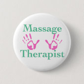 Massagetherapeut: Rosa Handdrucke Button (Vorderseite)