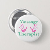 Massagetherapeut: Rosa Handdrucke Button (Vorne & Hinten)