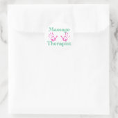 Massagetherapeut: Rosa Handdrucke Runder Aufkleber (Tasche)