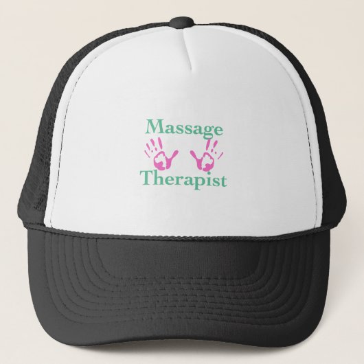Massagetherapeut: Rosa Handdrucke Truckerkappe (Vorderseite)