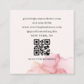 Massagetherapeut rosa Wasserfarbe QR-Code Quadratische Visitenkarte (Rückseite)