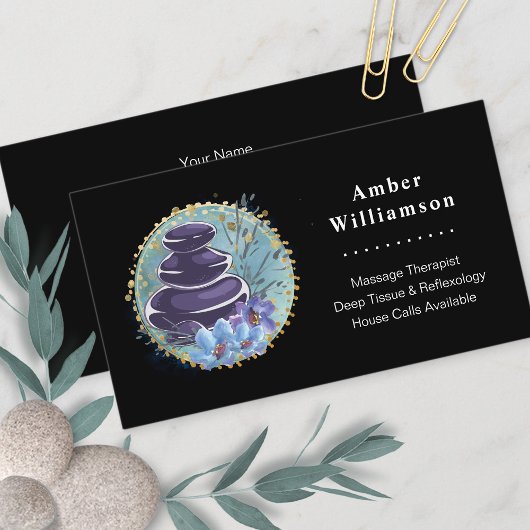 Massagetherapeut Salon Wellness-Center Stylist Zen Visitenkarte