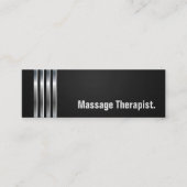 Massagetherapeut - Schwarze Silberstreifen Mini Visitenkarte (Vorderseite)