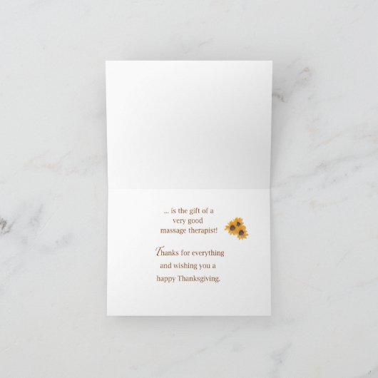 Massagetherapeut Segnungen am Erntedank Karte (Innenseite)