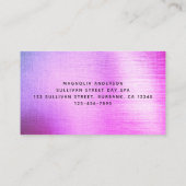 Massagetherapeut Silver Lila Ombre Foil Visitenkarte (Rückseite)