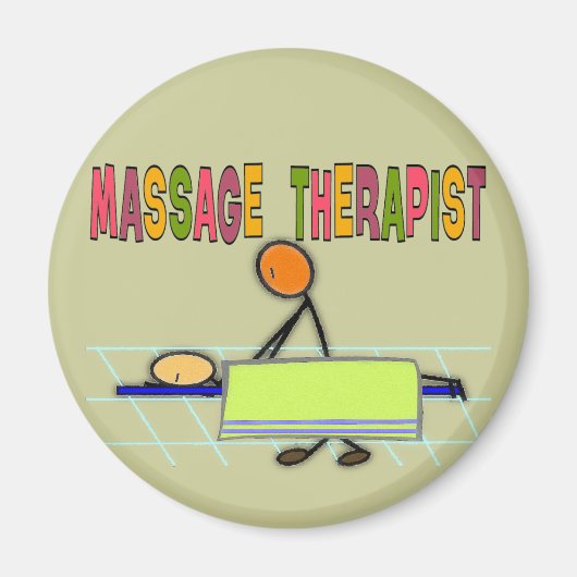 Massagetherapeut Stick People Design Geschenke Magnet (Vorne)