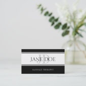 Massagetherapeut Stripe W/W Visitenkarte (Stehend Vorderseite)