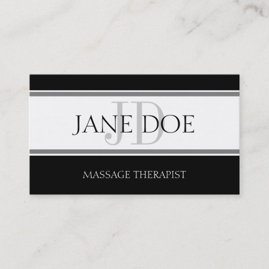 Massagetherapeut Stripe W/W Visitenkarte (Vorderseite)