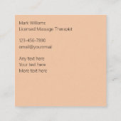 Massagetherapeut Trendy Business Cards Quadratische Visitenkarte (Rückseite)