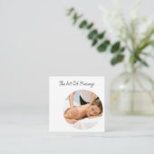 Massagetherapeut Trendy Business Cards Quadratische Visitenkarte (Stehend Vorderseite)