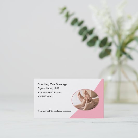 Massagetherapeut Trendy Business Cards Visitenkarte (Stehend Vorderseite)