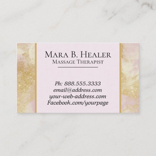 *~* Massagetherapeut Trendy Grunge Gold Lavender Visitenkarte (Rückseite)