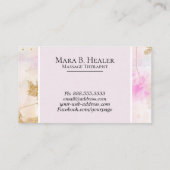 ** Massagetherapeut Trendy Grunge Gold Pink Visitenkarte (Rückseite)