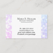 ** Massagetherapeut Trendy Pastel Bokeh Visitenkarte (Rückseite)