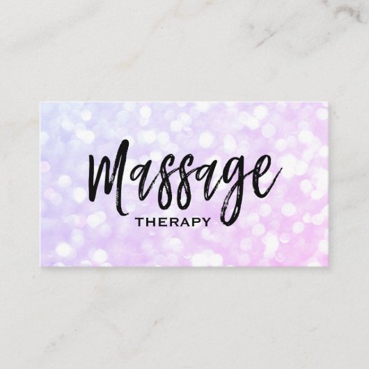 ** Massagetherapeut Trendy Pastel Bokeh Visitenkarte (Vorderseite)