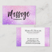 ** Massagetherapeut Trendy Pastel Glitzer Visitenkarte (Vorne/Hinten)