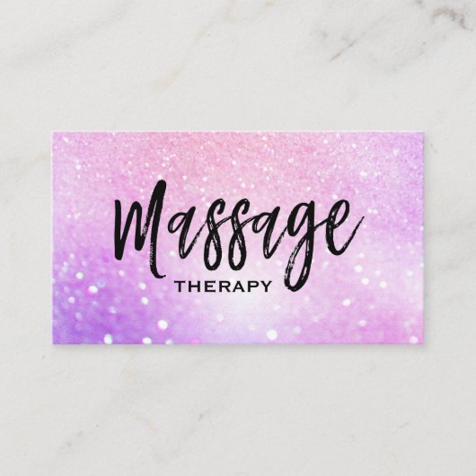 ** Massagetherapeut Trendy Pastel Glitzer Visitenkarte (Vorderseite)