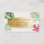 Massagetherapeut Tropical Gold Brushed Wasserfarbe Visitenkarte (Rückseite)